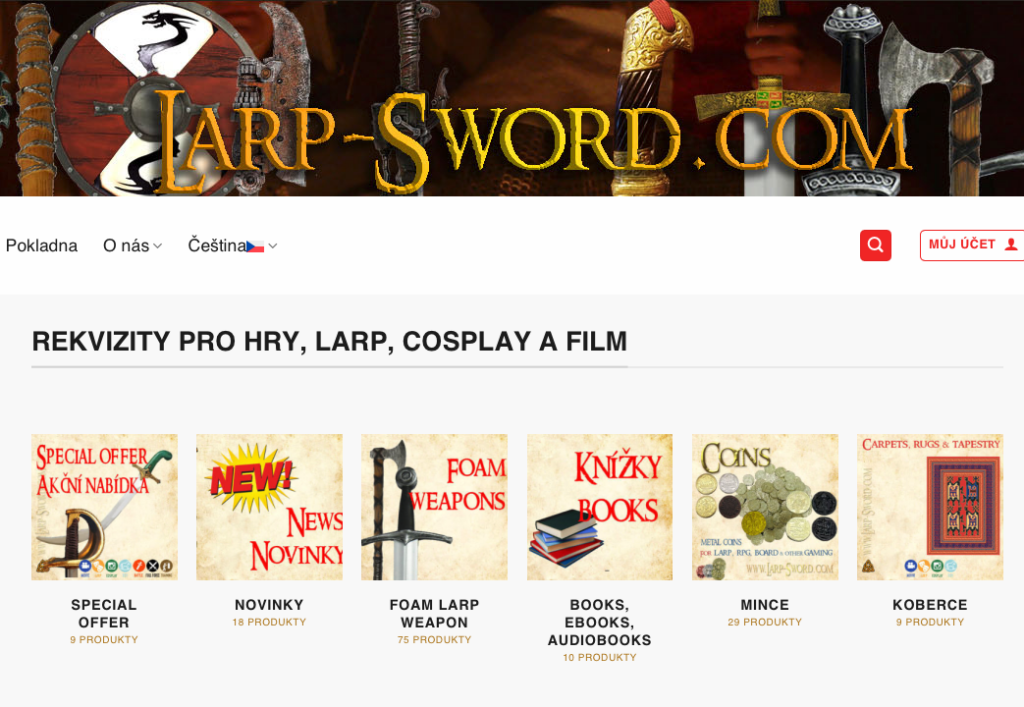 Zbraně a rekvizity pro larp a cosplay